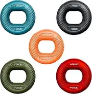 5 Hand Grip Strengthener, Exercise Finger Ring, Silicone Finger Ring, Silicone Finger Trainer Ring, Forearm Strengthener Silicone Rings for Rock Climbing, Fitness, Increase Strength, Stress Relief