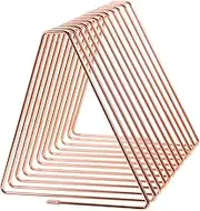 FONDOTIN Triangle Desktop Metal Wire Book Rack Slot File Organizer for Vinyl Records Magazines Books Portable Bookshelf for Home Office Storage