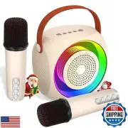 Kids Karaoke Machine, Mini Bluetooth Karaoke Speaker with 2 Wireless Micropho