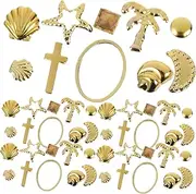 WOONEKY 3 Box Exquisite Nail Art Charms Alloy Decorations for Manicure Jewelry Crafts Various Patterns Lightweight Durable for Nail Art Creative Projects