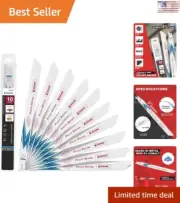 Robust Reciprocating Saw Blade Set - Advanced Design - Pallet Repair - 10-Pack