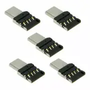 5pcs Ultra Mini Type-C USB-C to USB 2.0 OTG Adapter for Cell Phone Tablet & USB