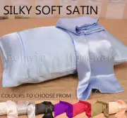 2PCS SILKY LUXURY SUPER SOFT SATIN STANDARD PILLOWCASES 48X73CM 10 COLOURS