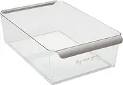 Madesmart Wide Fridge Deep Bin, Clear/Grey