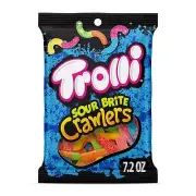 Trolli Sour Brite Crawlers Candy, Sweet and Sour, Gummy Worms, 7.2 oz
