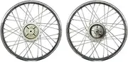 Hi Level motorcycle rear wheel, compatible with/replacement for Yamaha V80, FS1E drum brake with cush drive rubber (Rim 1.40 x 17)