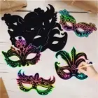 Paper Carnival Mask Scratch Card Half Face Eye Mask Cosplay Mask Kids Gifts