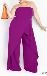 City Chic Medium Jumpsuit Attract Magneta Plus Size 18
