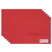 6PK Marbig Durable Footscalp Polypick Documents Holder Filing Wallet - Red