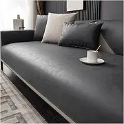 Waterproof PU Leather Sofa Covers for Sectional Sofa, Luxury Faux Leather Sofa Seat Slipcovers, Non-Slip Furniture Protector for Dog(Dark Gray,90x180cm/35.4x70.9in)