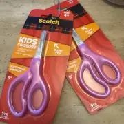 SET OF 2 Blunt Tip Kids 5" Scissors, Scotch 3M, Pink Color Brand New L2