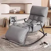 VERYMUSH Indoor Bedroom Rocking Chair,Outdoor Camping Rocking Chair with Cushion, Garden Recliner with Armrests,Modern Sofa Lounger,Breathable,Can Lie Down and Sleep