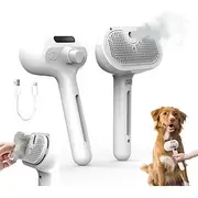 Brush for Dogs, 3 in 1 Water Dog Brush with Water Tank and Release Button, Steam Dog Brush for Shedding Matted Hair, Misty Water Brush for Dogs Cats, Misty Spr