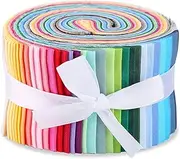40 Colors Jelly Roll Fabric, Roll Up Cotton Fabric Quilting Strips, Fabric Jelly Rolls for Sewing, Patchwork Craft Cotton Quilting Fabric