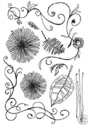 BASICGREY Clear Stamps EUPHORIA Flowers Swirls Leaves