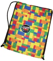 Lego Brick Block Pattern Drawstring Backpack Storage bag 16x12 Loggers Trailfest