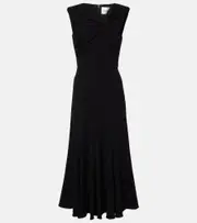 [Roland Mouret] Roland Mouret Gathered cady midi dress AU 8 black