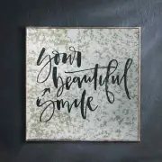 Nikki Chu 20" Square Pomona Your Beautiful Smile Mirror For Wall