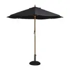 Bolero Round Black Outdoor Umbrella with Eight Canopy Ribs Two Pole Mast - D 3m
