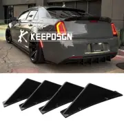 4X Gloss Shark Fin Rear Bumper Diffuser Curved Splitters For Chrysler 300C SRT8 (for: Chrysler)