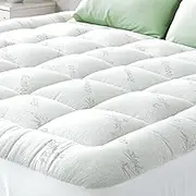 Niagara Bamboo Mattress Topper Double Bed Size - 2.5 cm Thick Breathable Pillow Top Mattress Pad for Back Pain Relief - Pocket Topper Fits 20-50 cm Mattress (Bamboo, 135x190 cm)