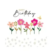 Hammond Gower Peachy Happy Birthday Flowers Card - 15.5x15.5cm