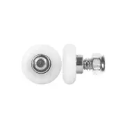 Rolltrak 19mm Acetal Convex Roller With Threaded Stud 12kg Load Rate White