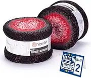 2 Skein Yarn Art Flowers Moonlight Yarn 53% Cotton 43% Acrylic 4% Metallic Polyester 250gr 1094yds Multicolor Cotton Yarn Rainbow Crochet Yarn Spring Summer S. Fine 1 Top 7 Most Used Colors (3282)