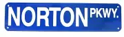 Norton Motorcycle Street Sign Novelty Aluminum Metal Man Cave Blue New Vintage