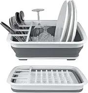 Collapsible Dish Drying Rack,Foldable Dinnerware Drainer Organizer for Storage,Collapsible Dish Drying Rack Portable Dinnerware Drainer Organizer,for Kitchen RV Campers Travel Trailer