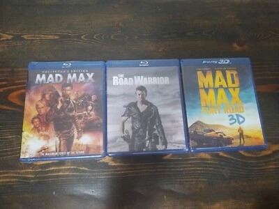 Mad Max +The Road Warrior + Mad Max Fury Road 3D (Blu-Ray) Lot Furiosa OOP HTF