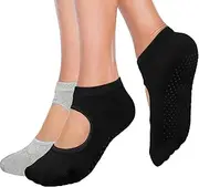 [H HOME-MART] Pilates Socks,Women Yoga Barre Socks, Anti Slip/Skid Silicone Gym Pilates Barre Ballet Trampolines Bikram Socks Fitness Sport Sweating Socks