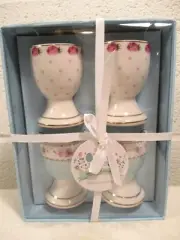 BUNNY BOULEVARD SPRING COLLECTION SET OF FOUR PORCELAIN EGG CUPS WITH FLORALS