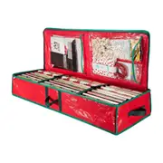Paper Storage Bag Standard Rolls of Wrapping Paper Gift Container Organizer-Red