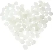 Gogogmee Aquarium Rocks Set 100 Pieces Luminous Pebbles Luminous Garden Decor Stone White Glow Rocks for Fish Tank Plant Pots