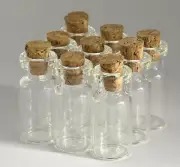 LOT OF (500) 0.5 ml SMALL GLASS VIALS EMPTY BOTTLES W/ CORK **USA SELLER**