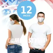 Face Mask White Cotton Reusable Washable Fashion Mask Unisex 12 pcs