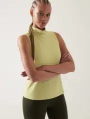 NWT Athleta Outbound II Tank Top L Large Pardina Beige Sport Casual Comfort