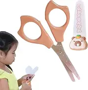 Cartoon Capybara Rounded Tip Kindergarten Scissors - Child Scissors, Retractable Small Scissors For Toddler Craft, Capybara Safety Scissors, Round Tip Small Scissors For Primary School, Children Hand