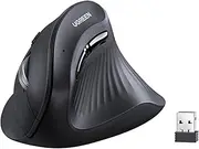 UGREEN Vertical Ergonomic Mouse, Bluetooth & 2.4G, Silent Quiet Clicks, 5 Buttons, 4000 DPI & 4 Adjustable DPI, for Laptop, Mac, Chromebook, PC, Windows, Black