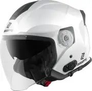 Bogotto H586 BT Solid Bluetooth Jet Helmet, white, Size M for Men