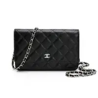 在飛比找Yahoo奇摩購物中心優惠-【CHANEL 香奈兒】經典雙C LOGO菱格紋牛皮鍊帶WO