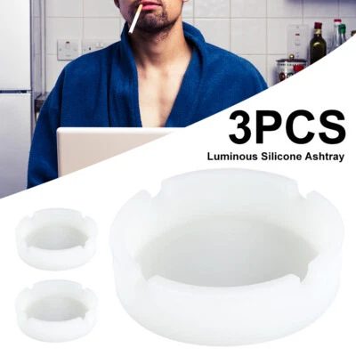 Luminous Silicone Ashtray Heat Resistant Smoking Ash Tray Pipe Ash tebkz