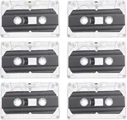 OSALADI Blank Cassette Tape 6 pcs Audio Recording Cassette Tapes Empty Cassette Tape 30 Minute Recordable Audio Cassette Tape for Speech Music Recording
