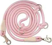 Lucpawz 8.5ft HandsFree Multifunctional Crossbody Shoulder Rope Leash, Adjustable Waist for Dog Walking, Pink