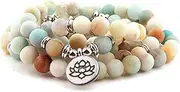 [GVUSMIL] 8mm 108 Mala Beads Wrap Bracelet Necklace for Yoga Charm Bracelet Natural Gemstone Jewelry for Women Men