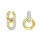 NEW Swarovski Dextera Interlinked Hoop Earrings w/Gold Tone Plate