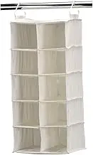 Household Essentials 311344 10 Pocket Hanging Shoe Storage Organizer for Closets Natural Canvas
