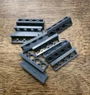 LEGO Dark Bluish Gray Fence 1 x 4 x 1 Lattice. QTY 10. Part No. 3633.