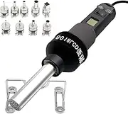 11-in-1 Portable Heat Gun, Adjustable Electronic Heat Hot Air Gun Desoldering with 9 Gas Nozzle, LCD Digital Display/450°C Thermostatic Control/120L/min Wind Power, for Most Surface Mount Parts 450W